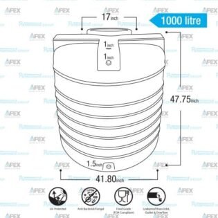 1000 Litre - Apex EasyFit - Water Tank