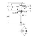 GROHE - BAUEDGE SINGLE-LEVER BASIN MIXER 1/2" S-SIZE - 32858000 - Image 2