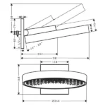Hansgrohe 360 Overhead Rain Shower Head with Wide Spray Coverage and Premium Chrome Finish - Image 3