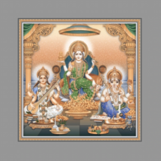 Lakshmi Ganesh Saraswati - Drashti Ceramics - 1 pc. - 2264