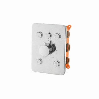 AGL Bathware - 5-Way Thermostatic Diverter - 5 Outlet Thermostatic Push Button Multifunctional Diverter 251638CP