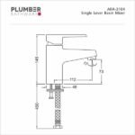 Plumber - Aura Series - Single Lever Basin Mixer - ARA 3104 - Image 2