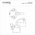 Plumber - Aura Series - Single Lever Sink Mixer - ARA 3106 - Image 2
