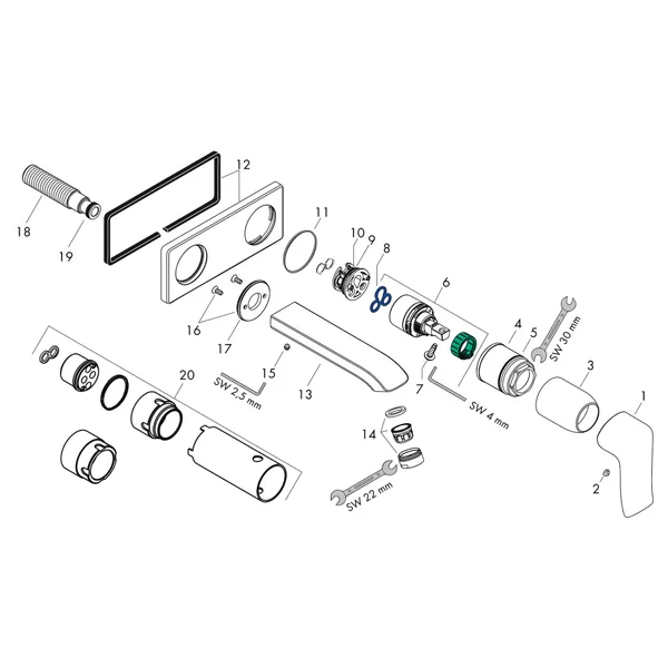 Hansgrohe - Single lever basin mixer - Art No 31085000 - Image 4