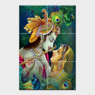 Radhe Krishna - Tactile Dekor - 6pc. - God Tiles - 4002