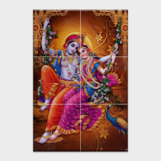 Radhe Krishna - Tactile Dekor - 6pc. - God Tiles - 4003