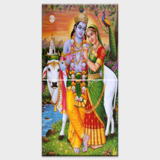 Radhe Krishna - Tactile Dekor - 2pc. - God Tiles - 4004