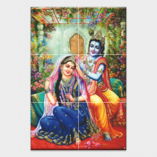 Radhe Krishna - Tactile Dekor - 6pc. - God Tiles - 4005 - 1200 x 1800 mm