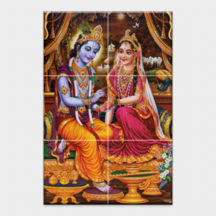 Radhe Krishna - Tactile Dekor - 6pc. - God Tiles - 4006 - 1200 x 1800 mm