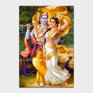 Radhe Krishna - Tactile Dekor - 6pc. - God Tiles - 4007 - 1200 x 1800 mm