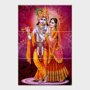Radhe Krishna - Tactile Dekor - 6pc. - God Tiles - 4008 - 1200 x 1800 mm