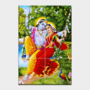 Radhe Krishna - Tactile Dekor - 6pc. - God Tiles - 4011 - 1200 x 1800 mm