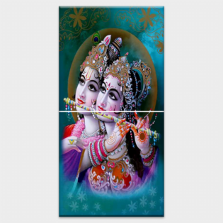 Radhe Krishna - Tactile Dekor - 2pc. - God Tiles - 4012