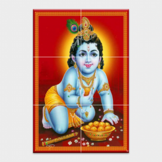 Lord Bal Krishna - Tactile Dekor - 6pc. - God Tiles - 4017 - 1200 x 1800 mm