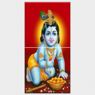 Lord Bal Krishna - Tactile Dekor - 2pc. - God Tiles - 4017