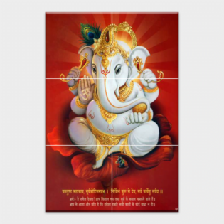 Lord Shree Ganesh - Tactile Dekor - 6pc. - God Tiles - 4102 - 1200 x 1800 mm