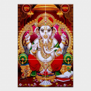 Lord Shree Ganesh - Tactile Dekor - 6pc. - God Tiles - 4103 - 1200 x 1800 mm