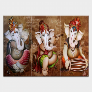 Lord Shree Ganesh - Tactile Dekor - 6pc. - God Tiles - 4117