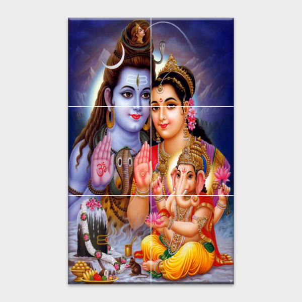 Lord Shiv Parivar - Tactile Dekor - 6pc. - God Tiles - 4204