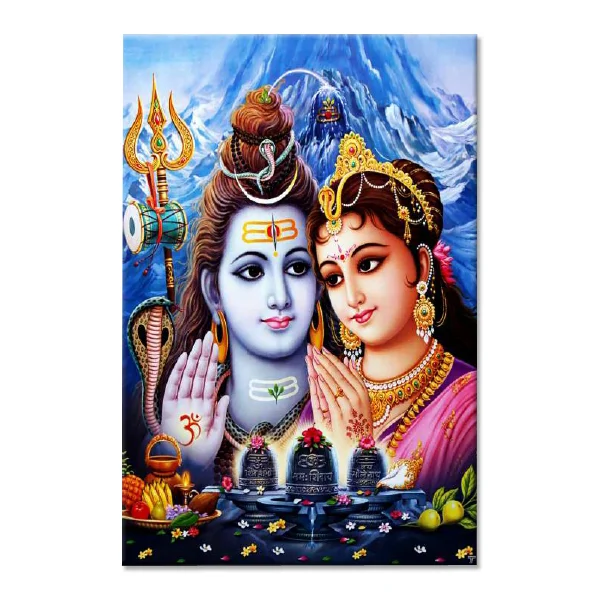 4205 Lord Shiv & Parvati - Tactile Dekor - 1pc. - God Tiles - 4205