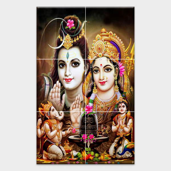 Lord Shiv & Parvati - Tactile Dekor - 6pc. - God Tiles - 4206