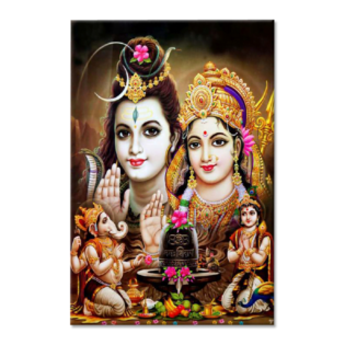 Lord Shiv & Parvati - Tactile Dekor - 1pc. - God Tiles - 4206