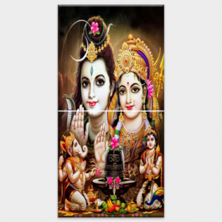 Lord Shiv & Parvati - Tactile Dekor - 2pc. - God Tiles - 4206