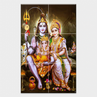Lord Shiv Parivar - Tactile Dekor - 6pc. - God Tiles - 4207
