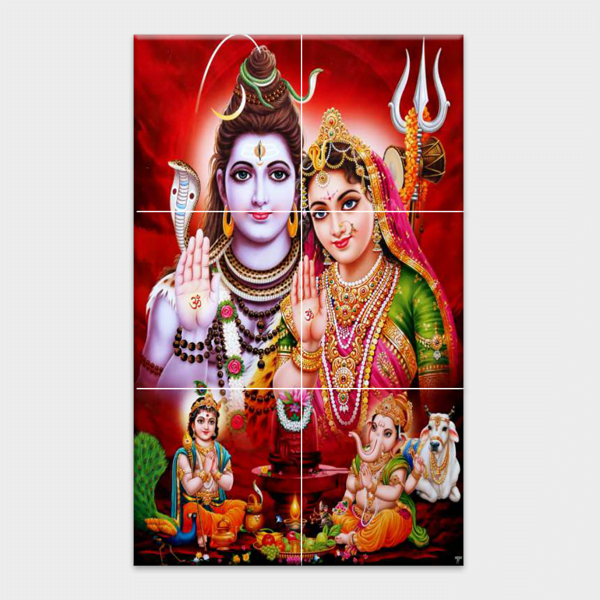 Lord Shiv Parivar - Tactile Dekor - 6pc. - God Tiles - 4209