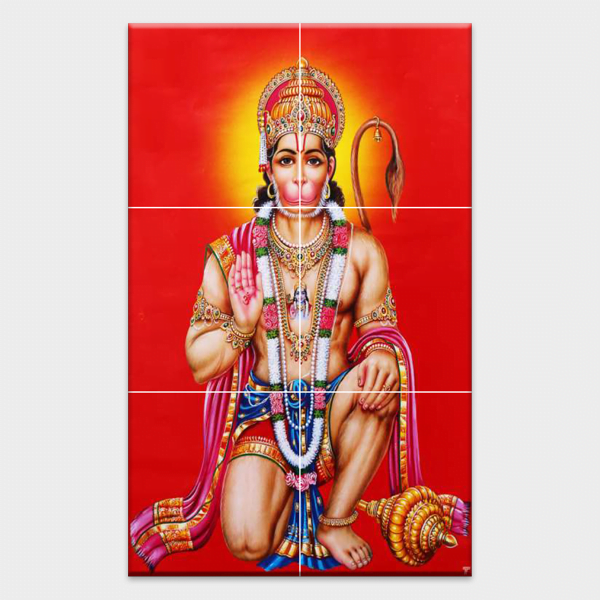 Lord Hanuman - Tactile Dekor - 6pc. - God Tiles - 4251