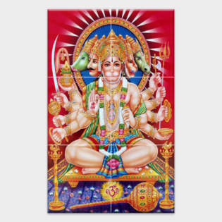 Lord Panchmukhi Hanuman - Tactile Dekor - 6pc. - God Tiles - 4256
