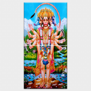 Lord Panchmukhi Hanuman - Tactile Dekor - 2pc. - God Tiles - 4259