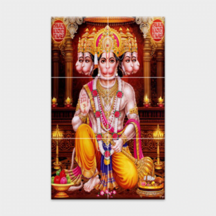Lord Panchmukhi Hanuman - Tactile Dekor - 6pc. - God Tiles - 4260