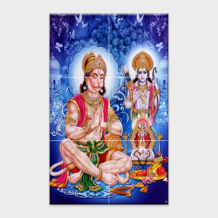 Lord Ram & Hanuman - Tactile Dekor - 6pc. - God Tiles - 4261