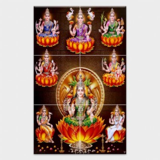 Shree Laxmi Maa - Tactile Dekor - 6pc. - God Tiles - 4454