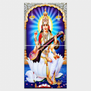 Shree Sarasvati Maa - Tactile Dekor - 2pc. - God Tiles- 4481