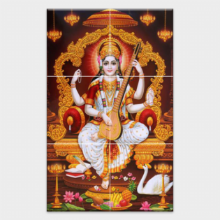 Shree Sarasvati Maa - Tactile Dekor - 6pc. - God Tiles - 4484