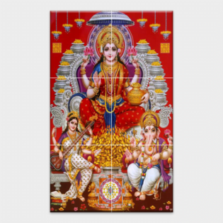 Lakshmi Ganesh Saraswati - Tactile Dekor - 6pc. - God Tiles - 4501