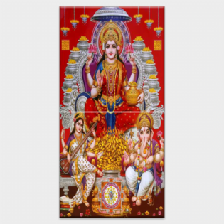 Lakshmi Ganesh Saraswati - Tactile Dekor - 2pc. - God Tiles - 4501