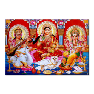 Lakshmi Ganesh Saraswati - Tactile Dekor - 1pc. - God Tiles - 4504 - 900 x 600 mm