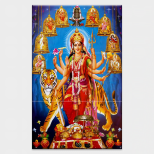 Shree Nav Durga Maa - Tactile Dekor - 6pc. - God Tiles - 4536