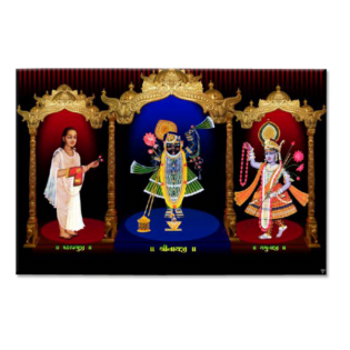 Yamunaji, Shree Nathji, Mahaprabhuji - Tactile Dekor - 1pc. - God Tiles - 4680 - 900 x 600 mm