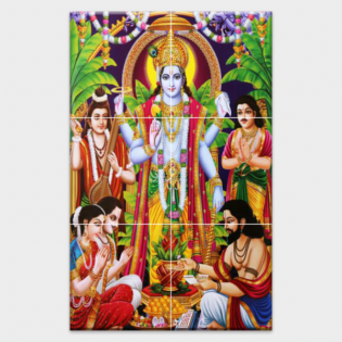 Lord Satyanarayan - Tactile Dekor - 6pc. - God Tiles - 4691