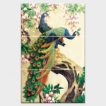Peacock - TACTILE DECOR - Vitrified Poster Tiles - 6pc. - 4754