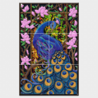 Peacock - TACTILE DECOR - Vitrified Poster Tiles - 6pc. - 4755