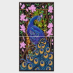Peacock - TACTILE DECOR - Vitrified Poster Tiles - 2pc. - 4755