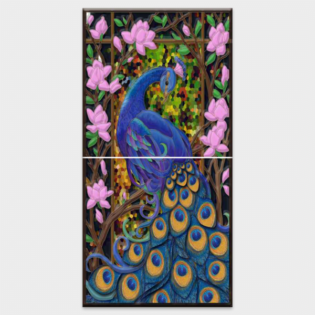 Peacock - TACTILE DECOR - Vitrified Poster Tiles - 2pc. - 4755