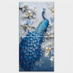 Peacock - TACTILE DECOR - Vitrified Poster Tiles - 2pc. - 4756