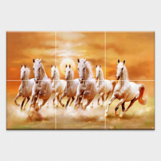 Running Horses - TACTILE DECOR - Vitrified Poster Tiles - 6pc. - 4757