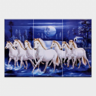 Running Horses - TACTILE DECOR - Vitrified Poster Tiles - 6pc. - 4758